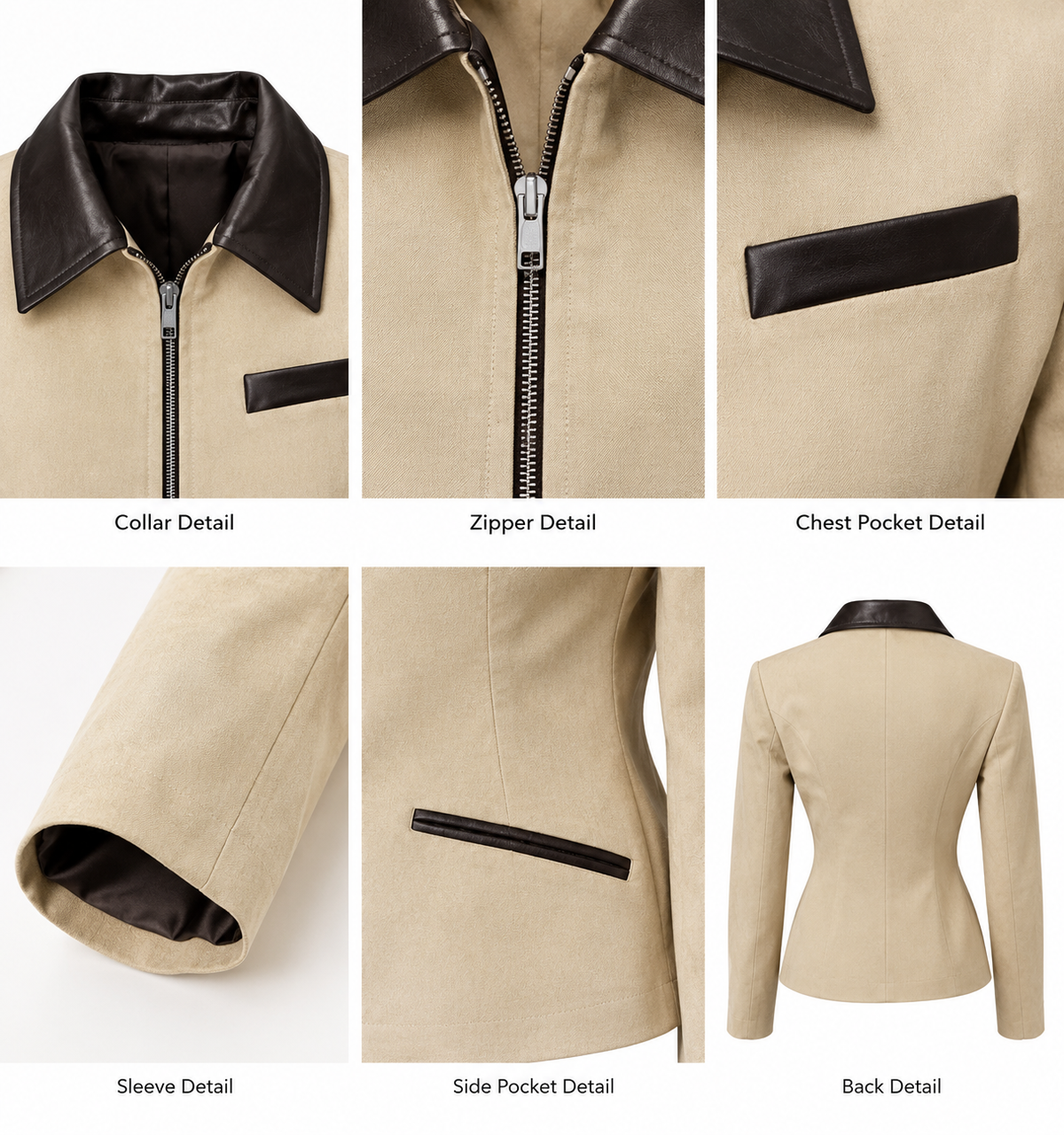 Color-block Cropped Jacket