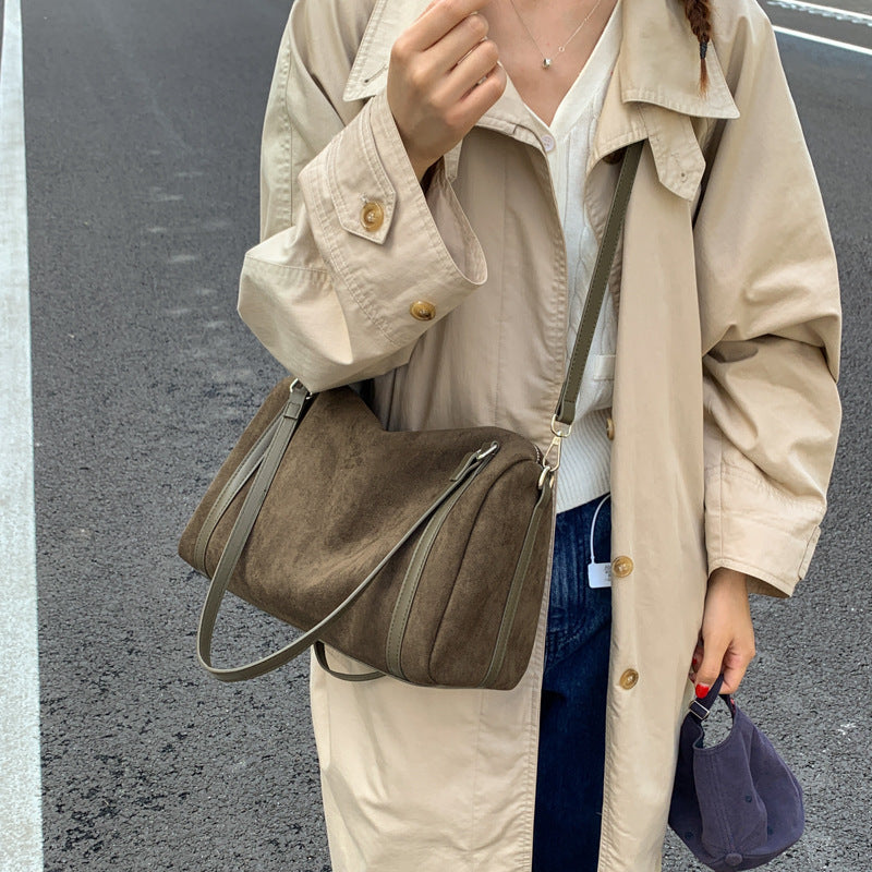 Versatile Suede Large Capacity Shoulder Bag