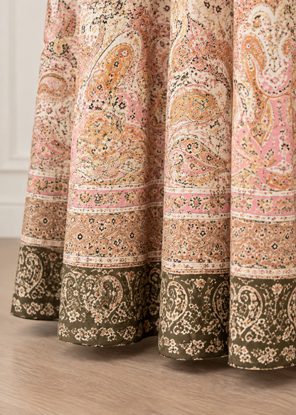 Elegant Chiffon Lantern-Sleeve Dress
