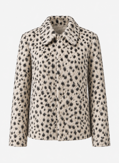Leopard-print Faux Fur Cropped Jacket