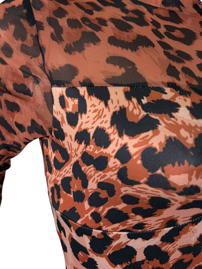 Sexy Mesh Leopard Print Jumpsuit