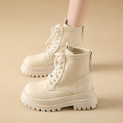 Low-cut Round-toe Ankle Boots