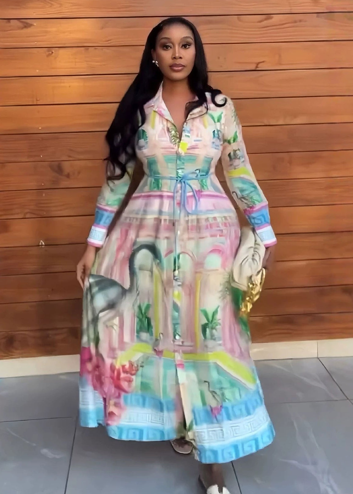 Printed Ombré Maxi Dress
