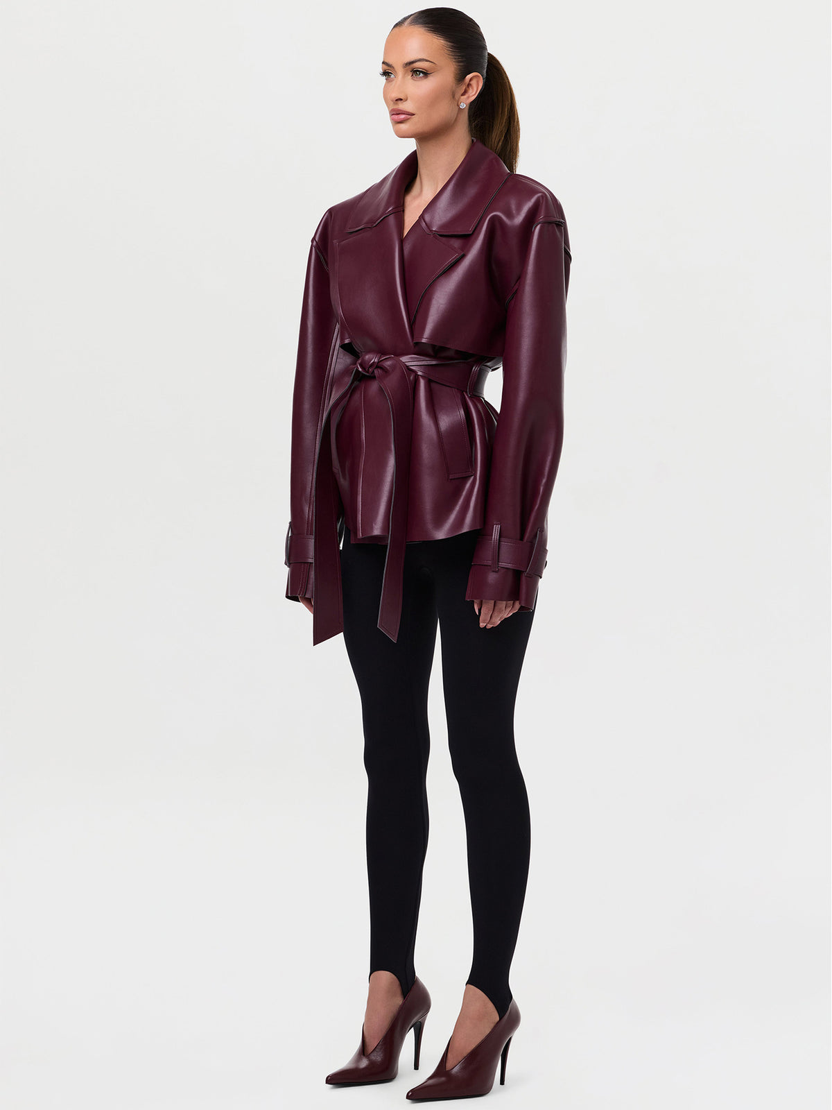 Fitted PU Leather Jacket