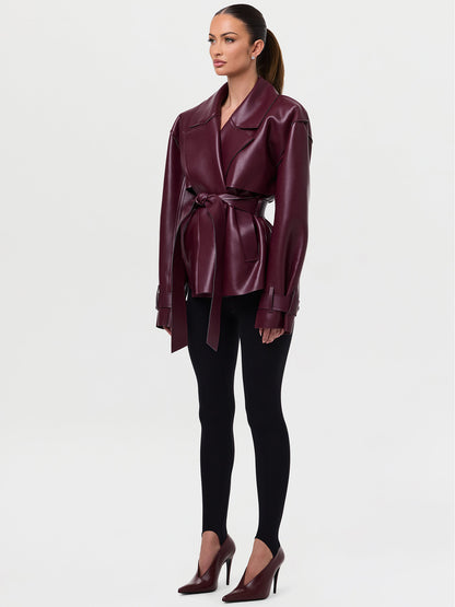 Fitted PU Leather Jacket