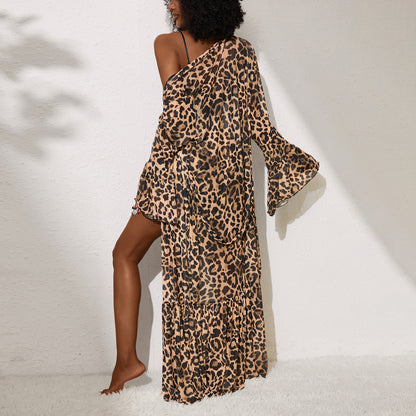 Sheer Mesh Leopard Print Pajama Set