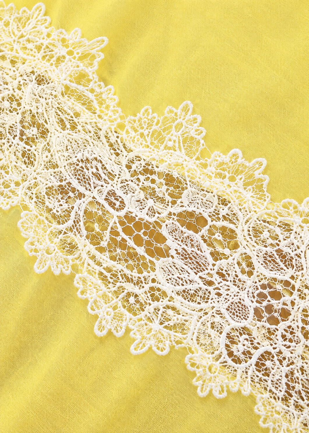 Long-sleeved Asymmetrical Lace-trimmed Shirt
