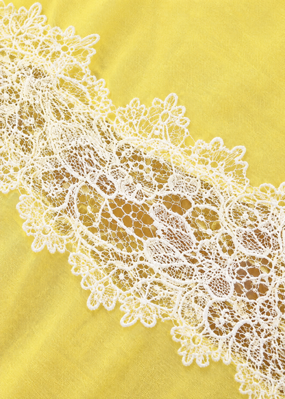 Long-sleeved Asymmetrical Lace-trimmed Shirt