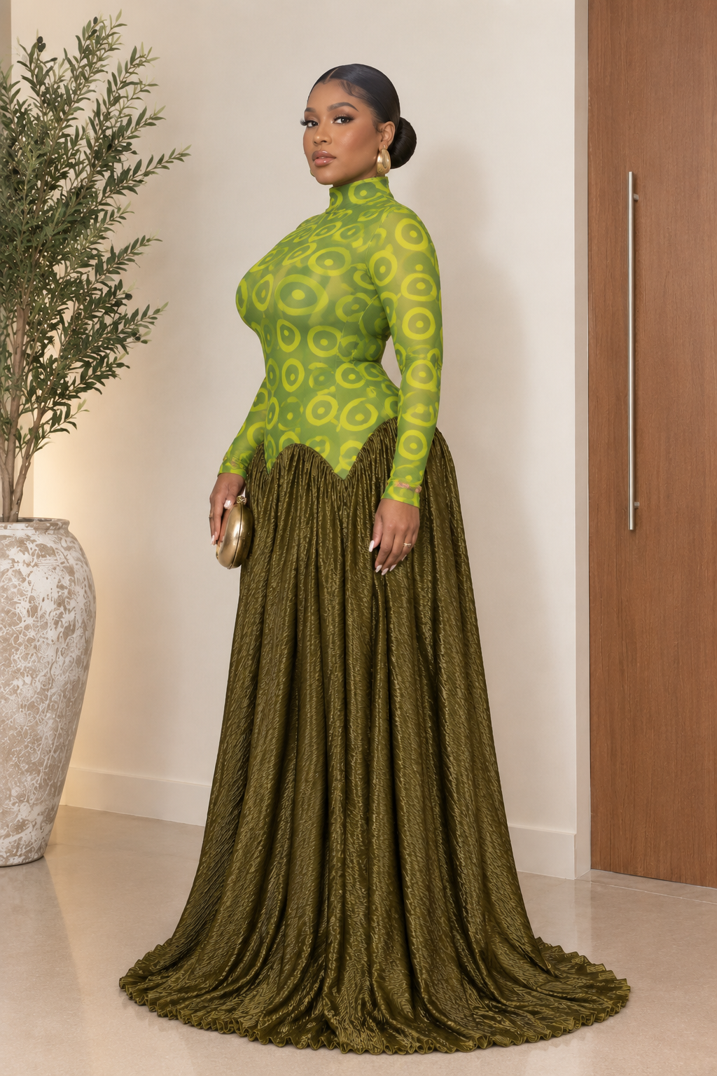 Women's Pleated Formal Dress