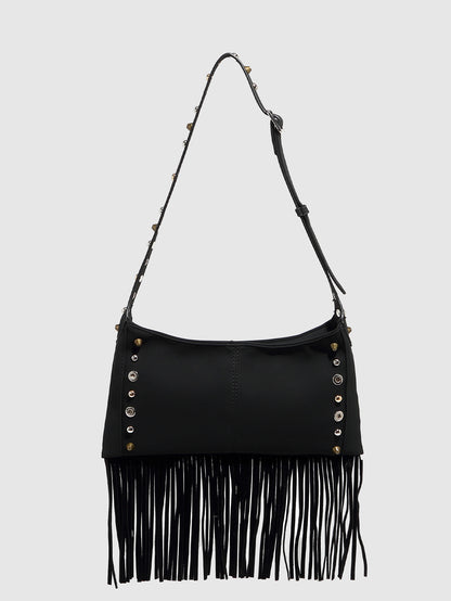 Studded Tassel Shoulder Bag