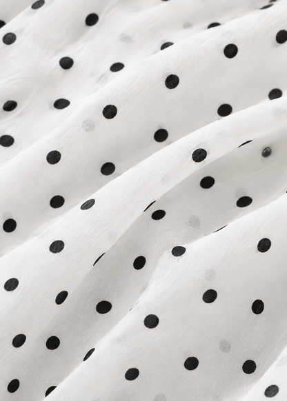 Long-sleeved Polka Dot Maxi Dress Two-piece Set