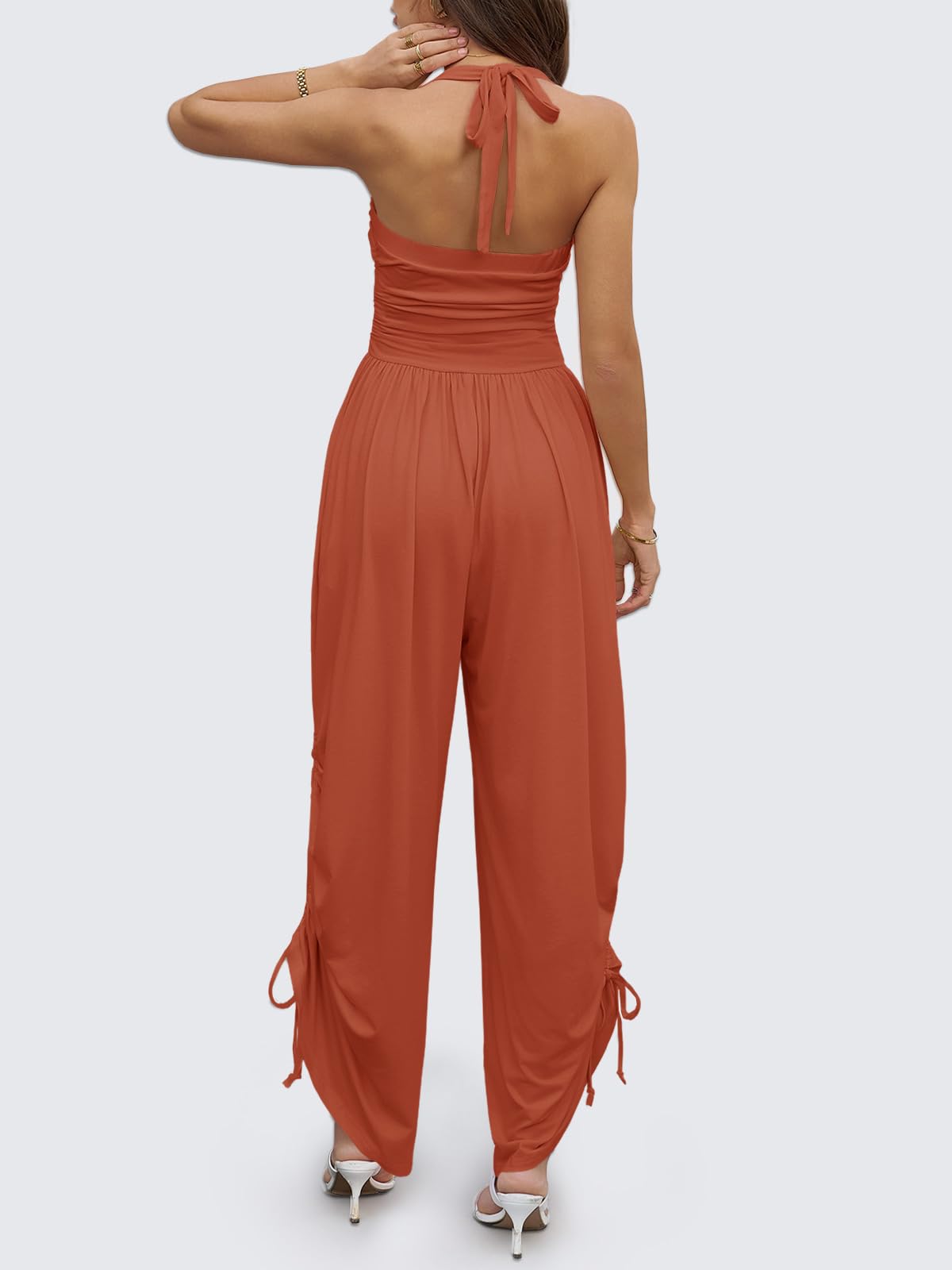 Halter Backless Barrel Wide Leg Jumpsuit