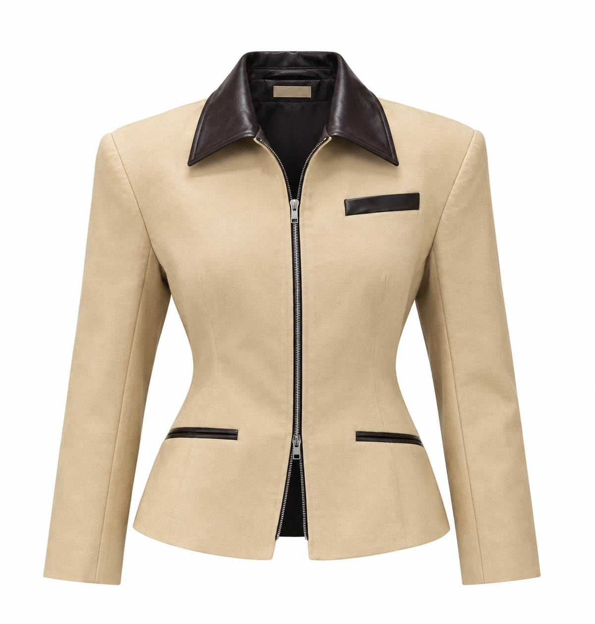 Color-block Cropped Jacket