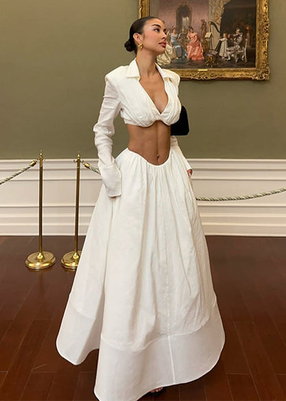 Cropped Backless Two-Piece Set
