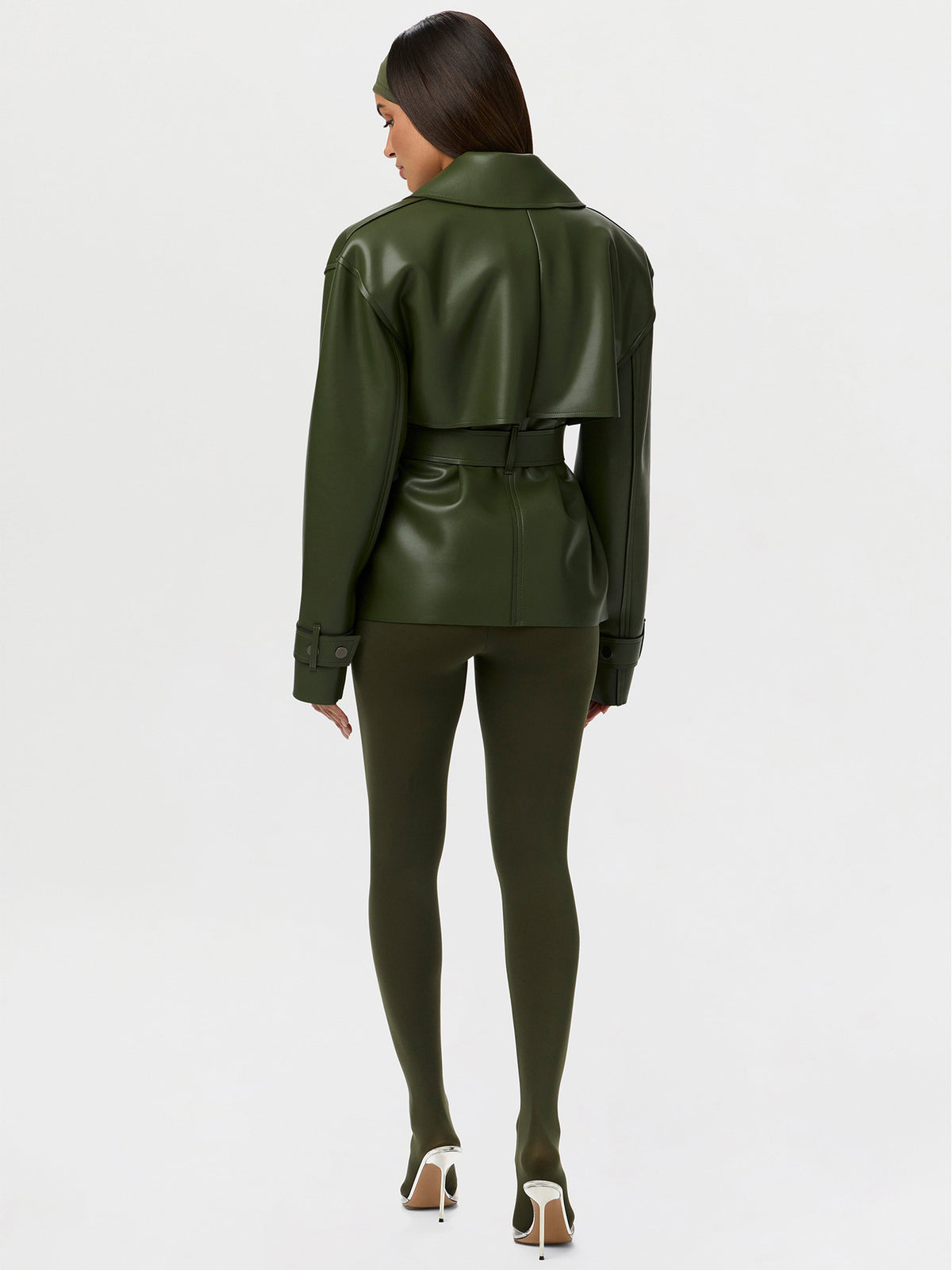 Fitted PU Leather Jacket