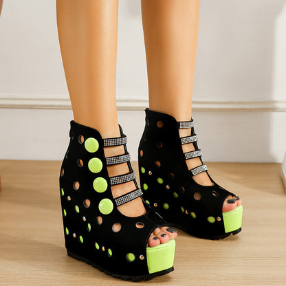 Peep-toe High-heeled Sandals