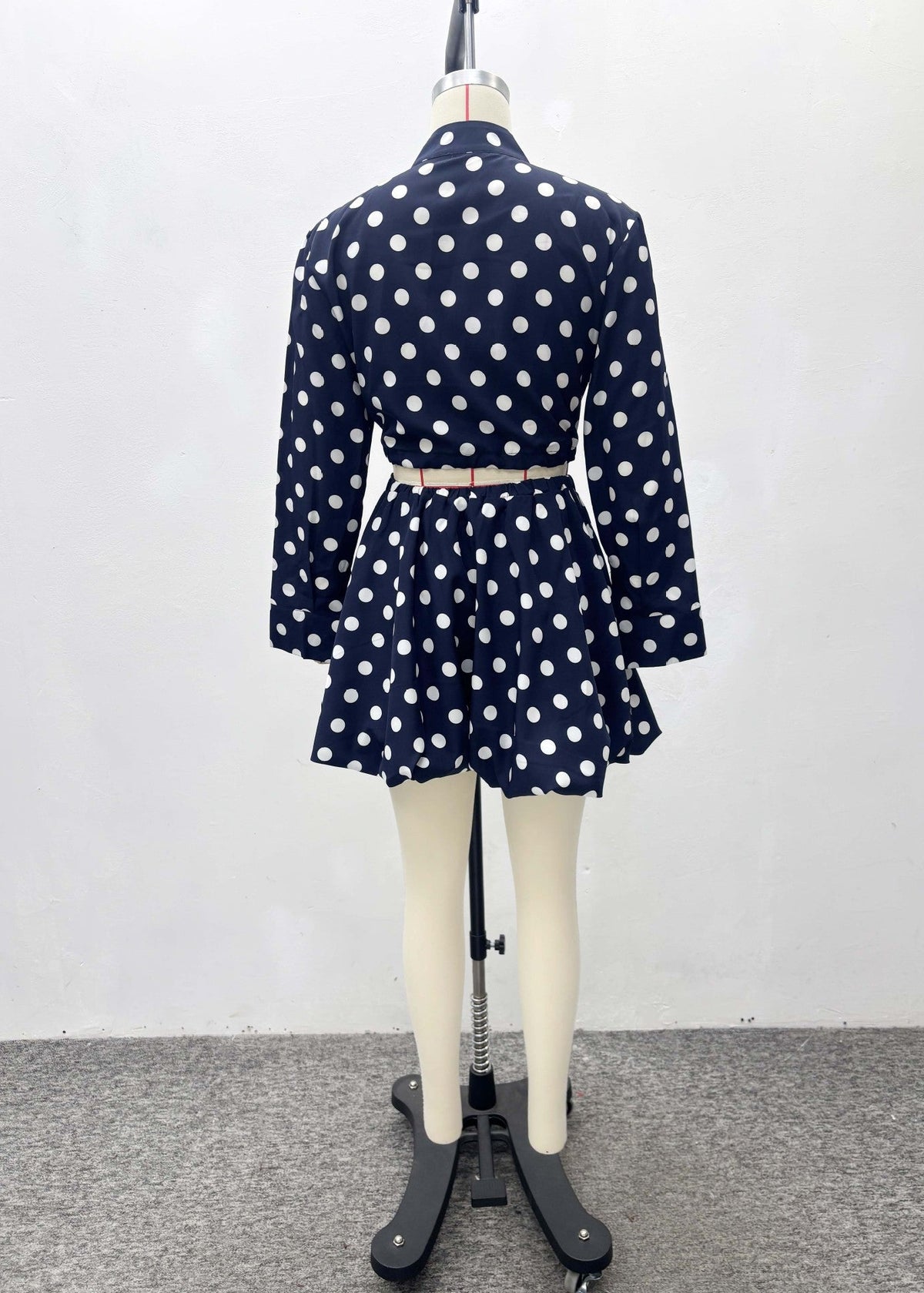 Navy Polka Dot Two-Piece Set