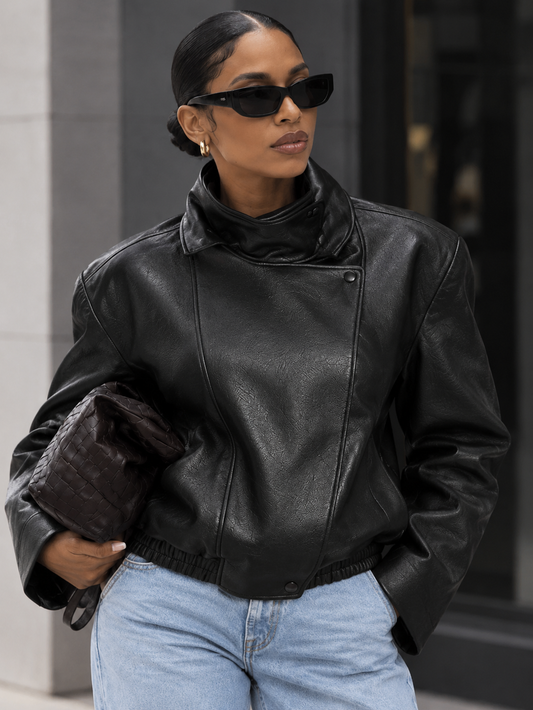 Women's Leather Aviator Jacket