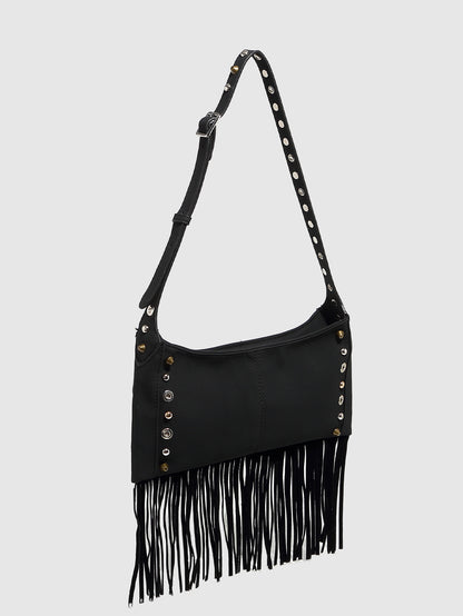 Studded Tassel Shoulder Bag