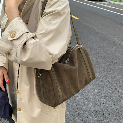 Versatile Suede Large Capacity Shoulder Bag