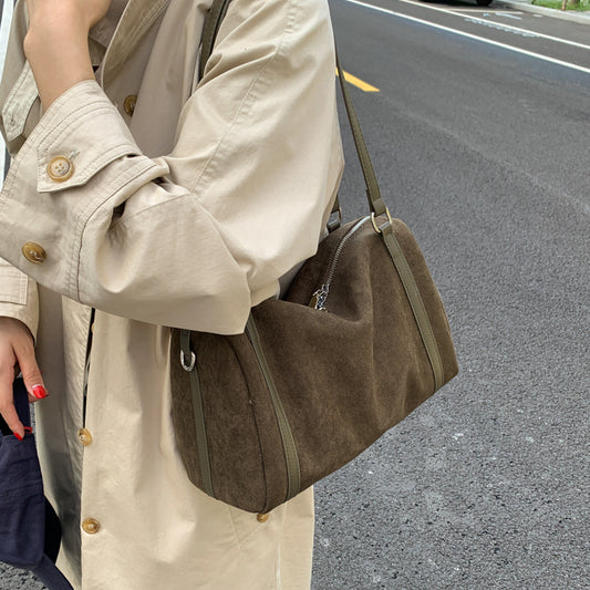 Versatile Suede Large Capacity Shoulder Bag
