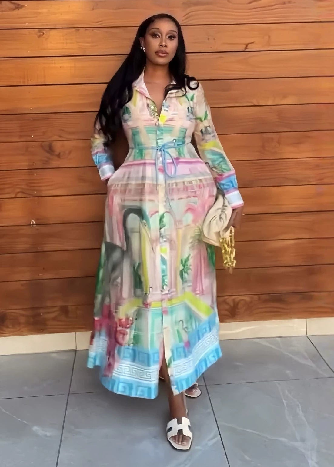 Printed Ombré Maxi Dress