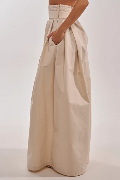 High Waist Pleated Wide Leg Flowy Pants