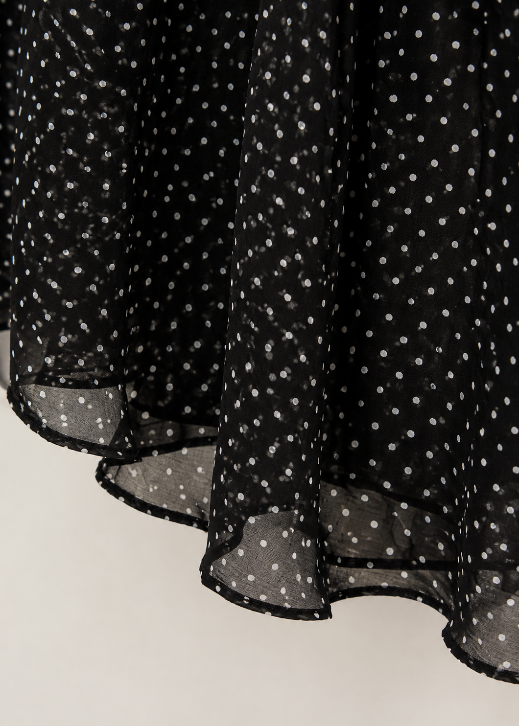 Stylish Polka-Dot Shirt with Bow Detail And Matching Long Skirt Set