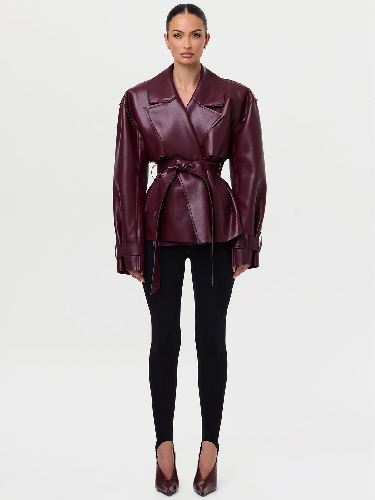 Fitted PU Leather Jacket