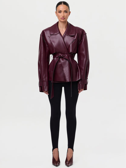 Fitted PU Leather Jacket