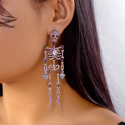Halloween Series Rhinestone Skull Earrings