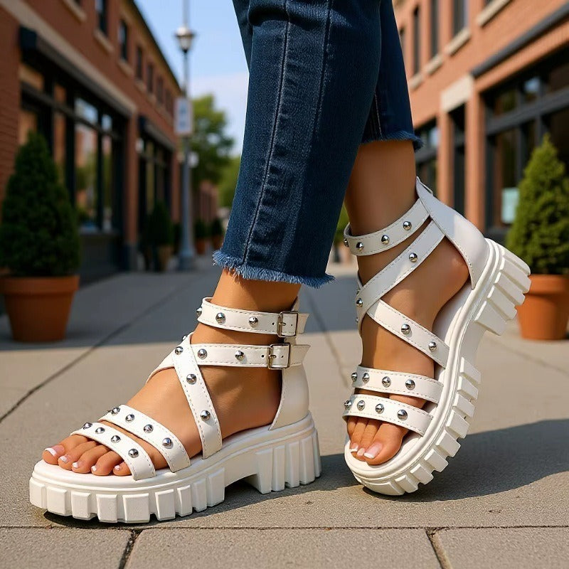 Studded Chunky Platform Sandals
