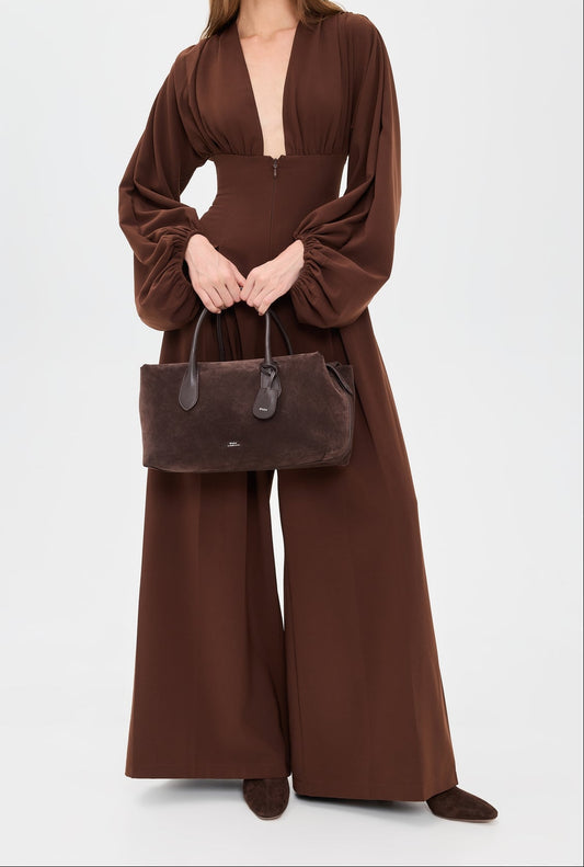Bubble Sleeve Wide Leg Jumpsuit