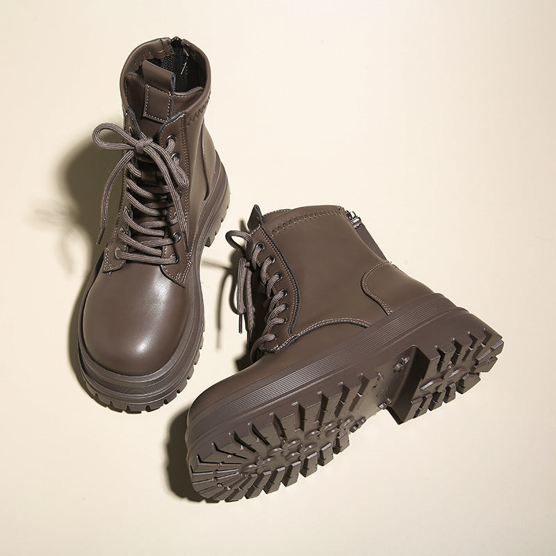 Low-cut Round-toe Ankle Boots