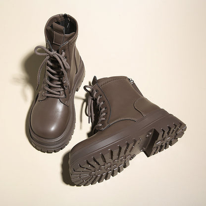 Low-cut Round-toe Ankle Boots
