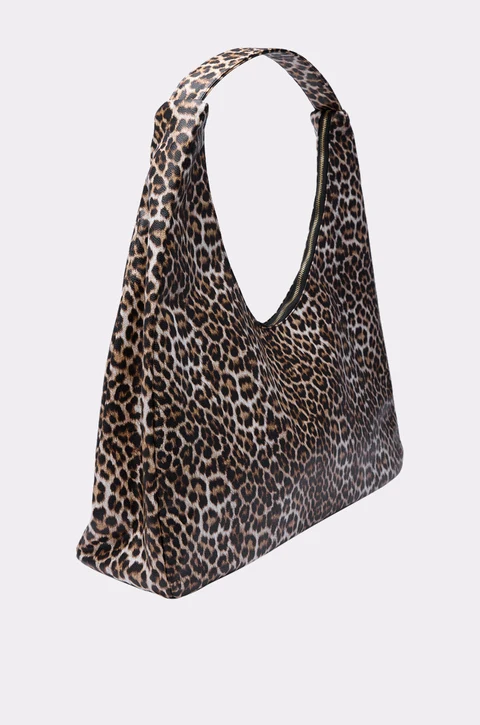 Oversized Leopard Print Hobo Tote Bag
