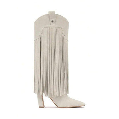 Suede Fringe Western Boots