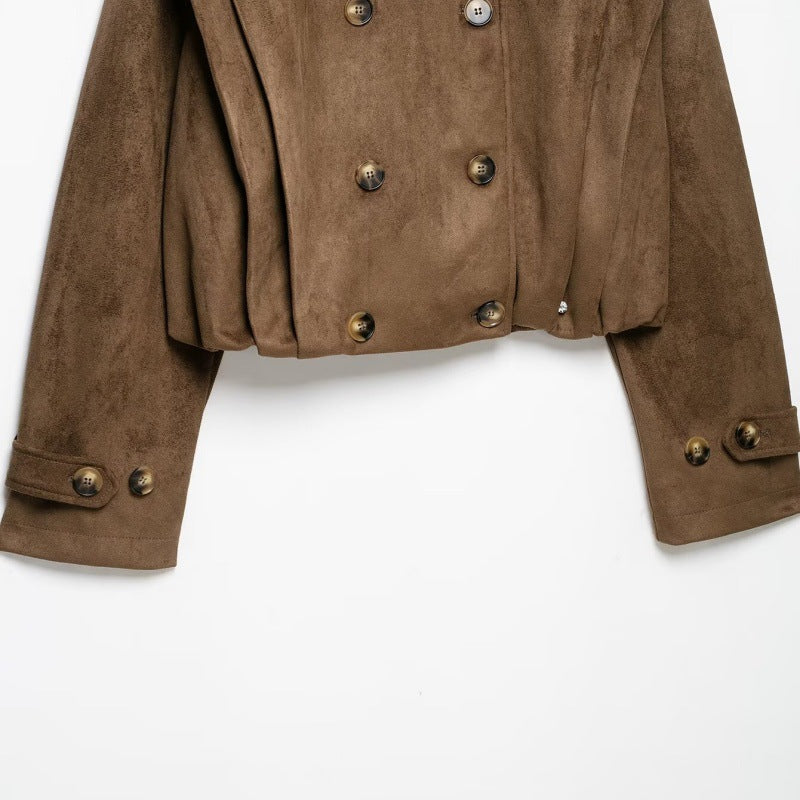 Autumn 2026 New Fashion Suede Cropped Jacket