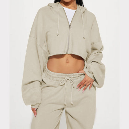 Stylish Long-Sleeve Athleisure Sweatshirt Set
