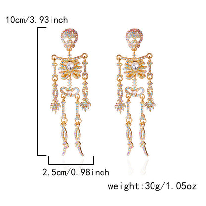 Halloween Series Rhinestone Skull Earrings