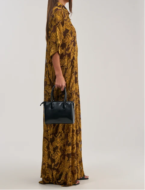 Oversized Sheer Floral Maxi Shirt Dress