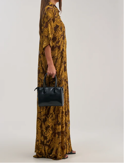 Oversized Sheer Floral Maxi Shirt Dress