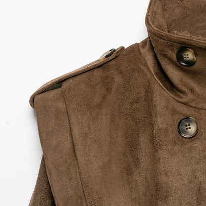 Autumn 2026 New Fashion Suede Cropped Jacket