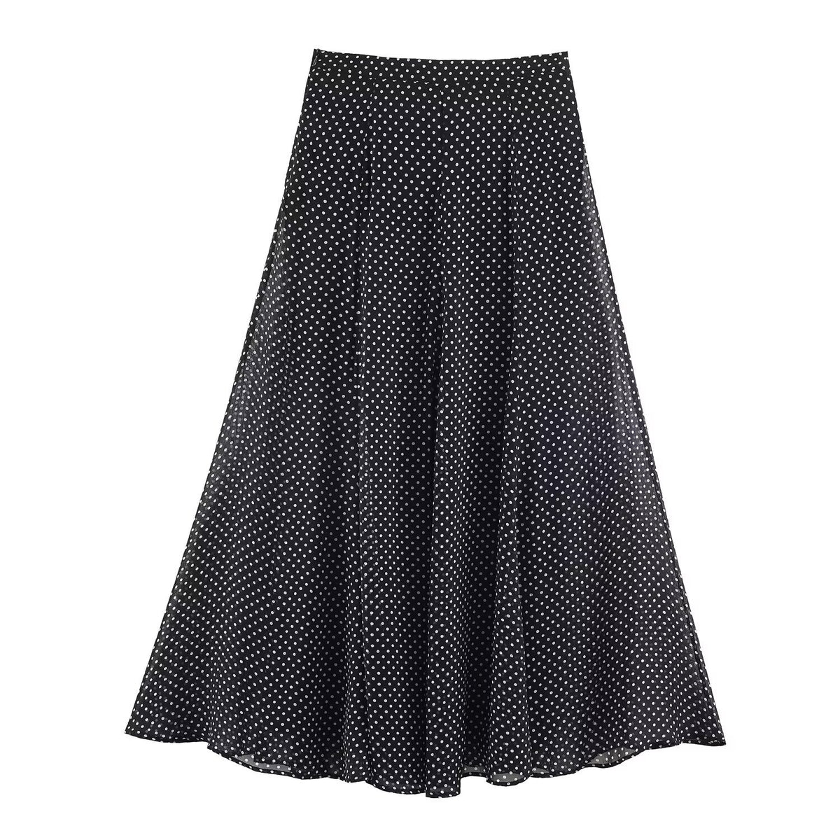 Stylish Polka-Dot Shirt with Bow Detail And Matching Long Skirt Set