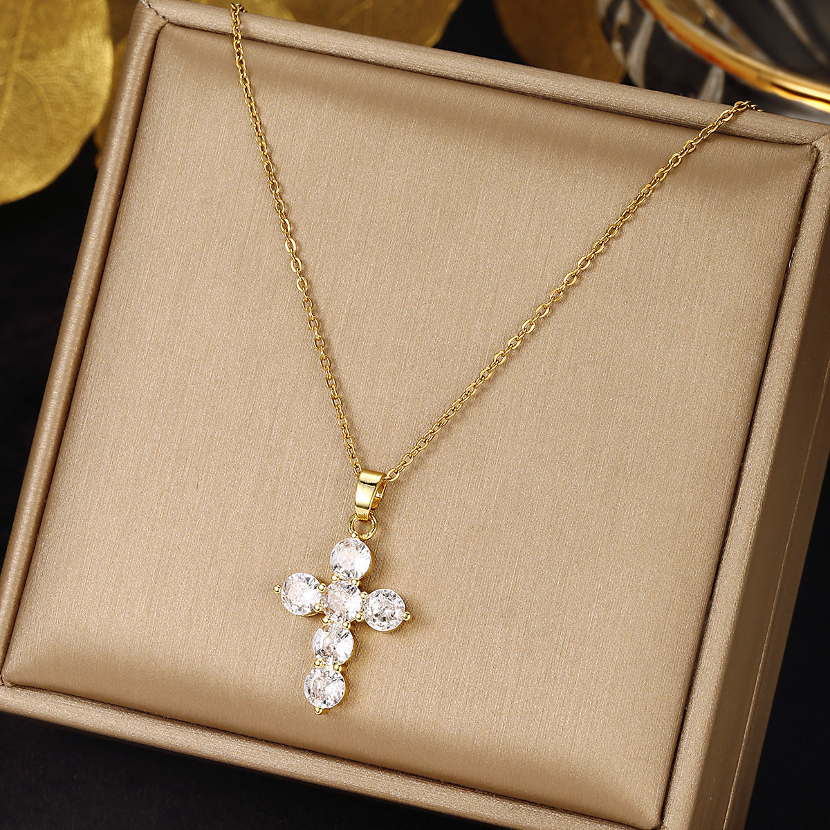 Diamond-encrusted Cross Necklace