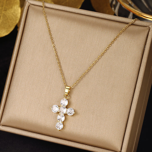 Diamond-encrusted Cross Necklace