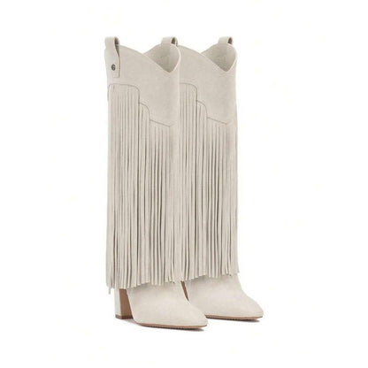 Suede Fringe Western Boots