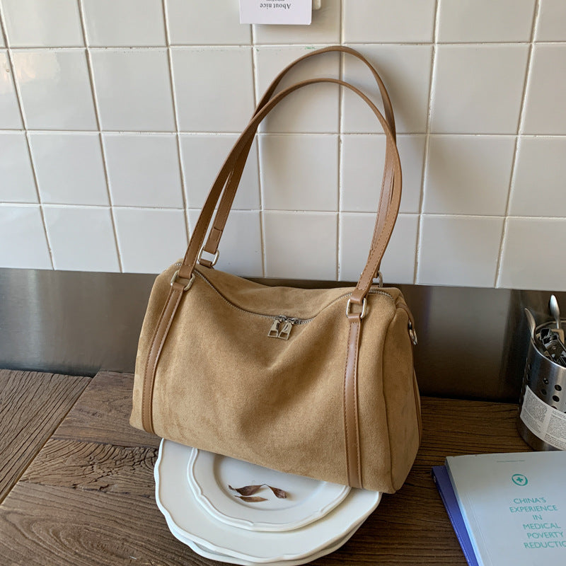 Versatile Suede Large Capacity Shoulder Bag