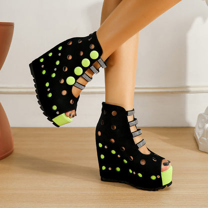 Peep-toe High-heeled Sandals